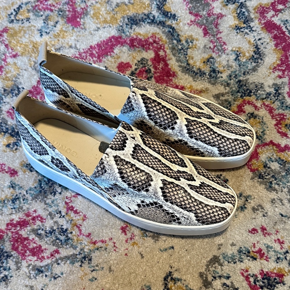 Vince Snakeskin Patterned Loafers - image 1